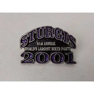 VTG Sturgis 2001 61st Annual Worlds Largest Biker Party Vest Pin NOS *Purple*
